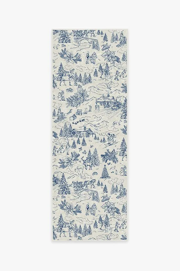 Winter Toile Blue Tufted Rug