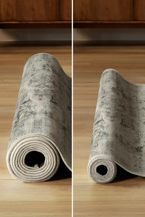 Winter Toile Blue Tufted Rug