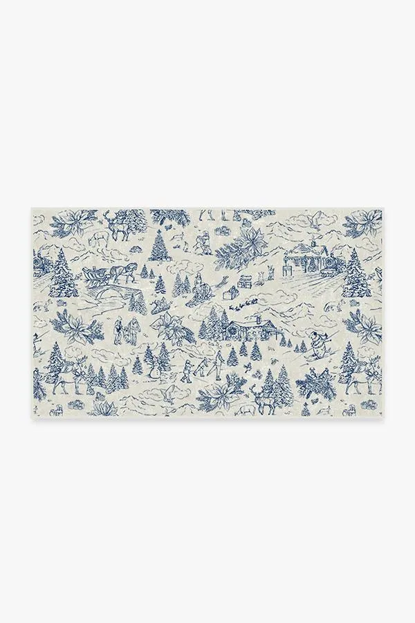 Winter Toile Blue Tufted Rug