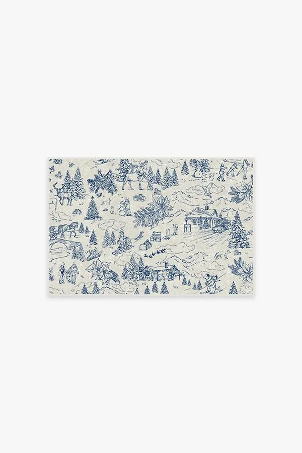 Winter Toile Blue Tufted Rug