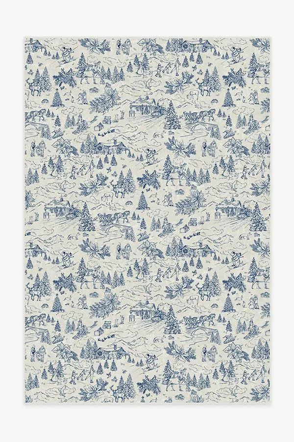 Winter Toile Blue Tufted Rug
