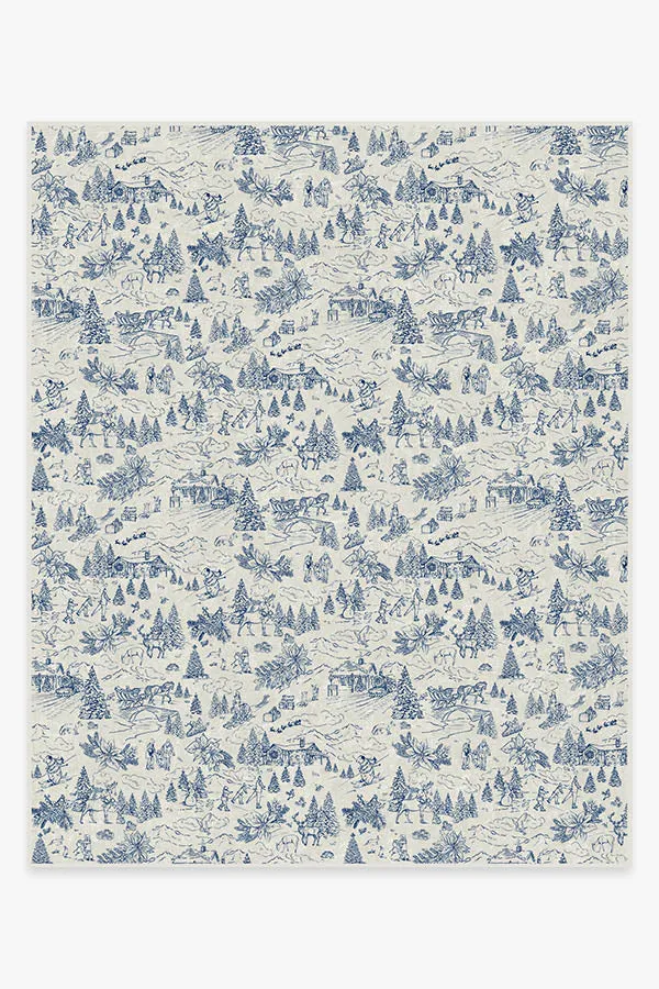 Winter Toile Blue Tufted Rug