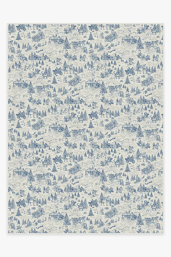 Winter Toile Blue Tufted Rug