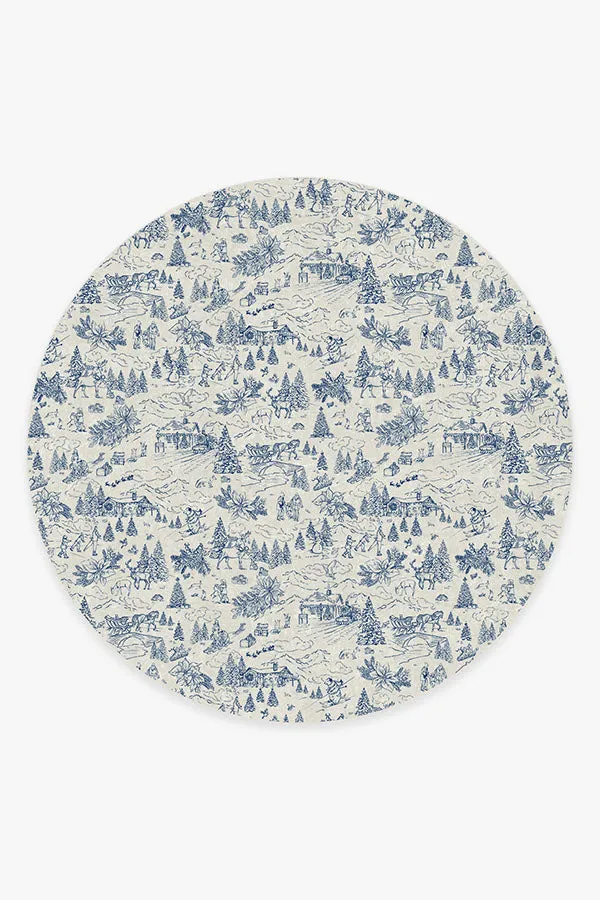 Winter Toile Blue Tufted Rug