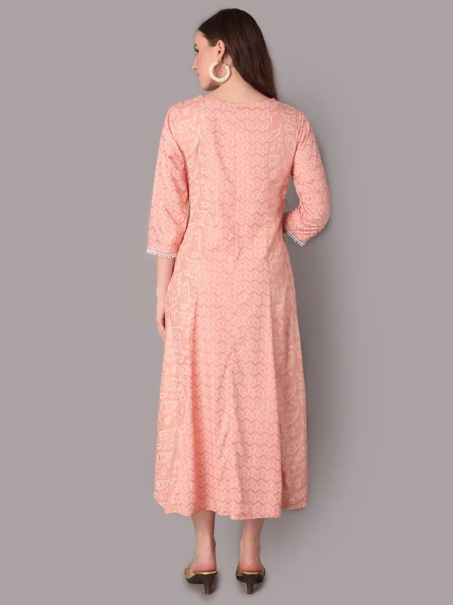 Women Pink Printed Dress