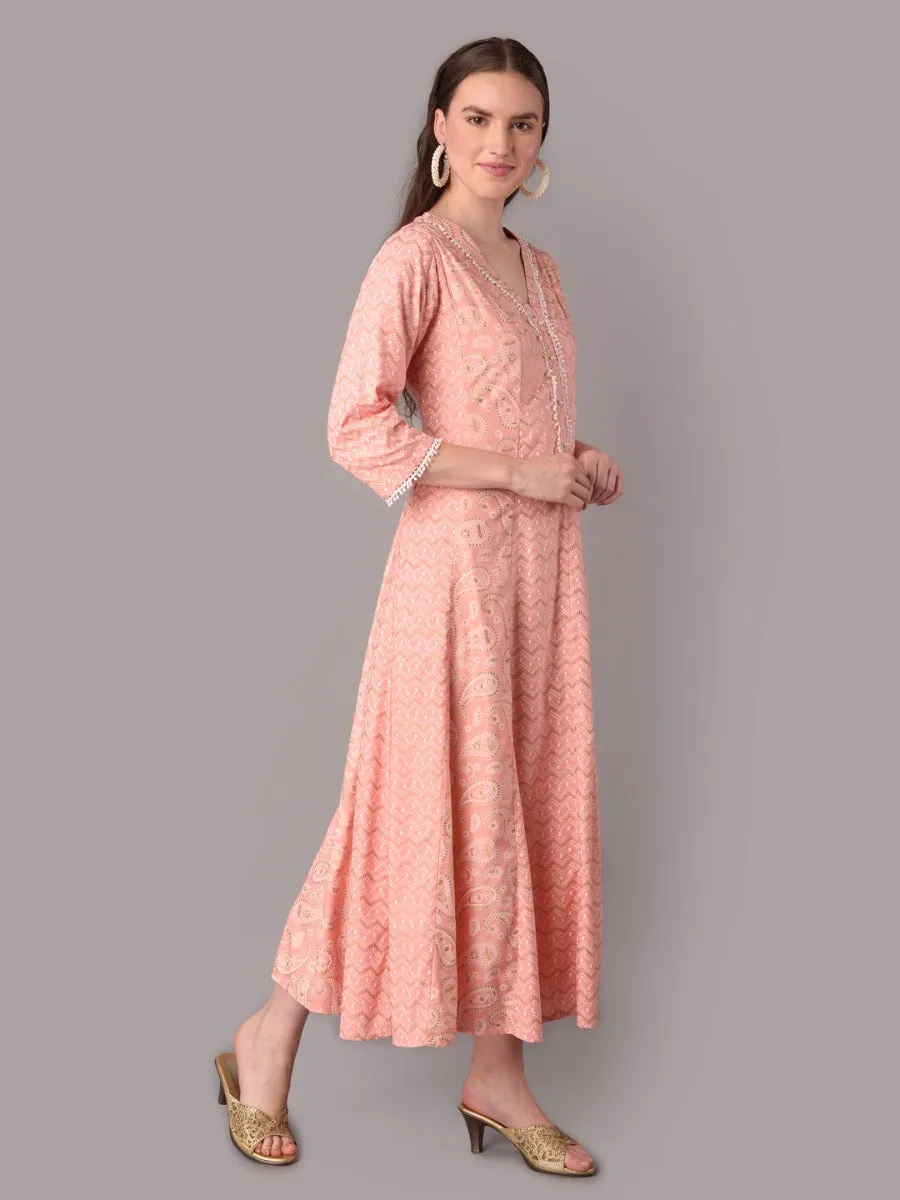 Women Pink Printed Dress