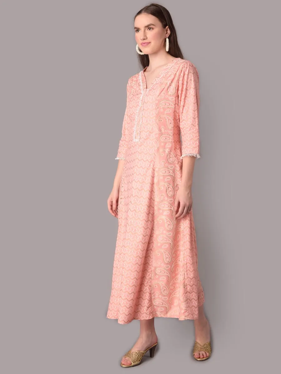 Women Pink Printed Dress