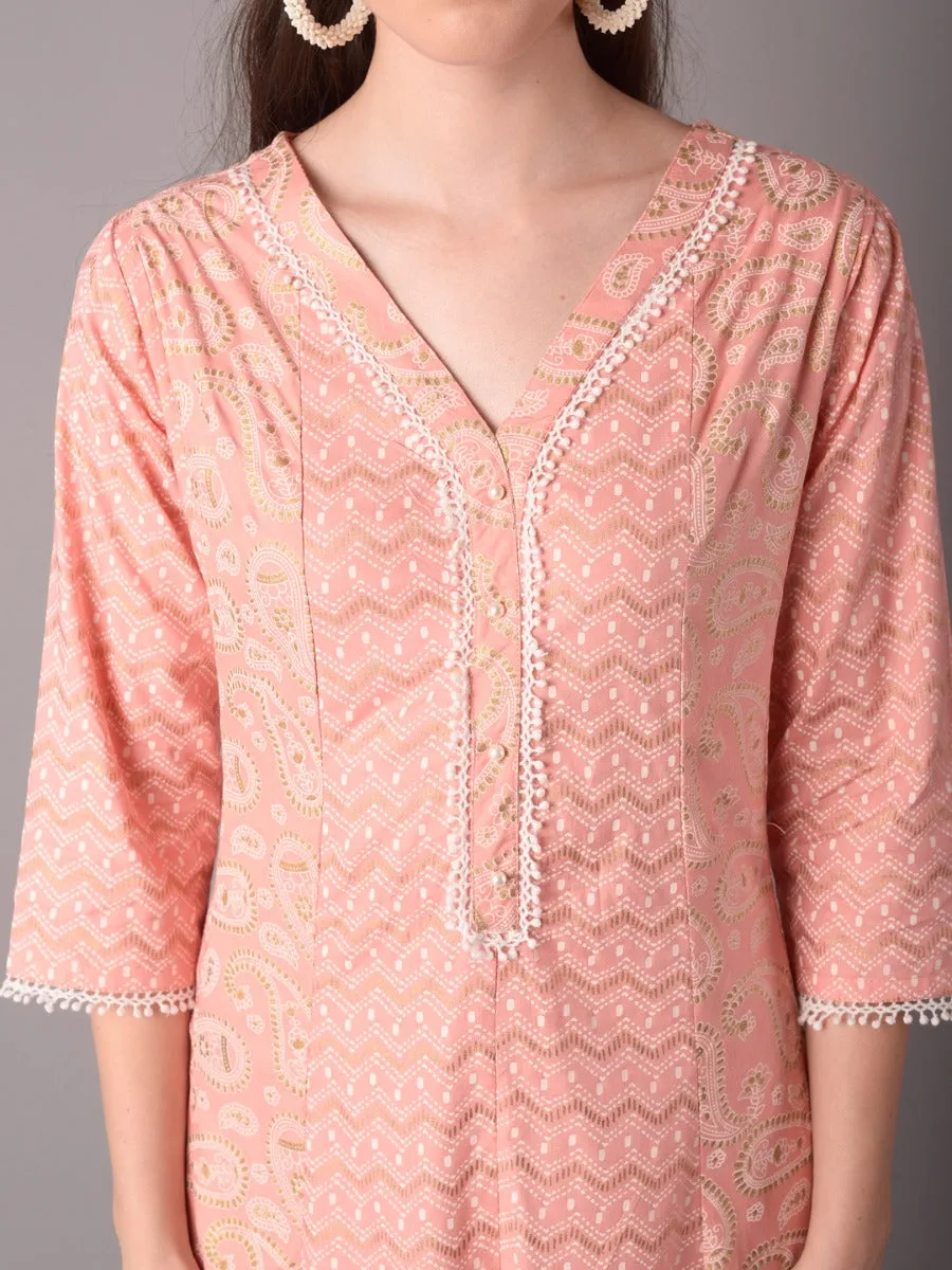 Women Pink Printed Dress