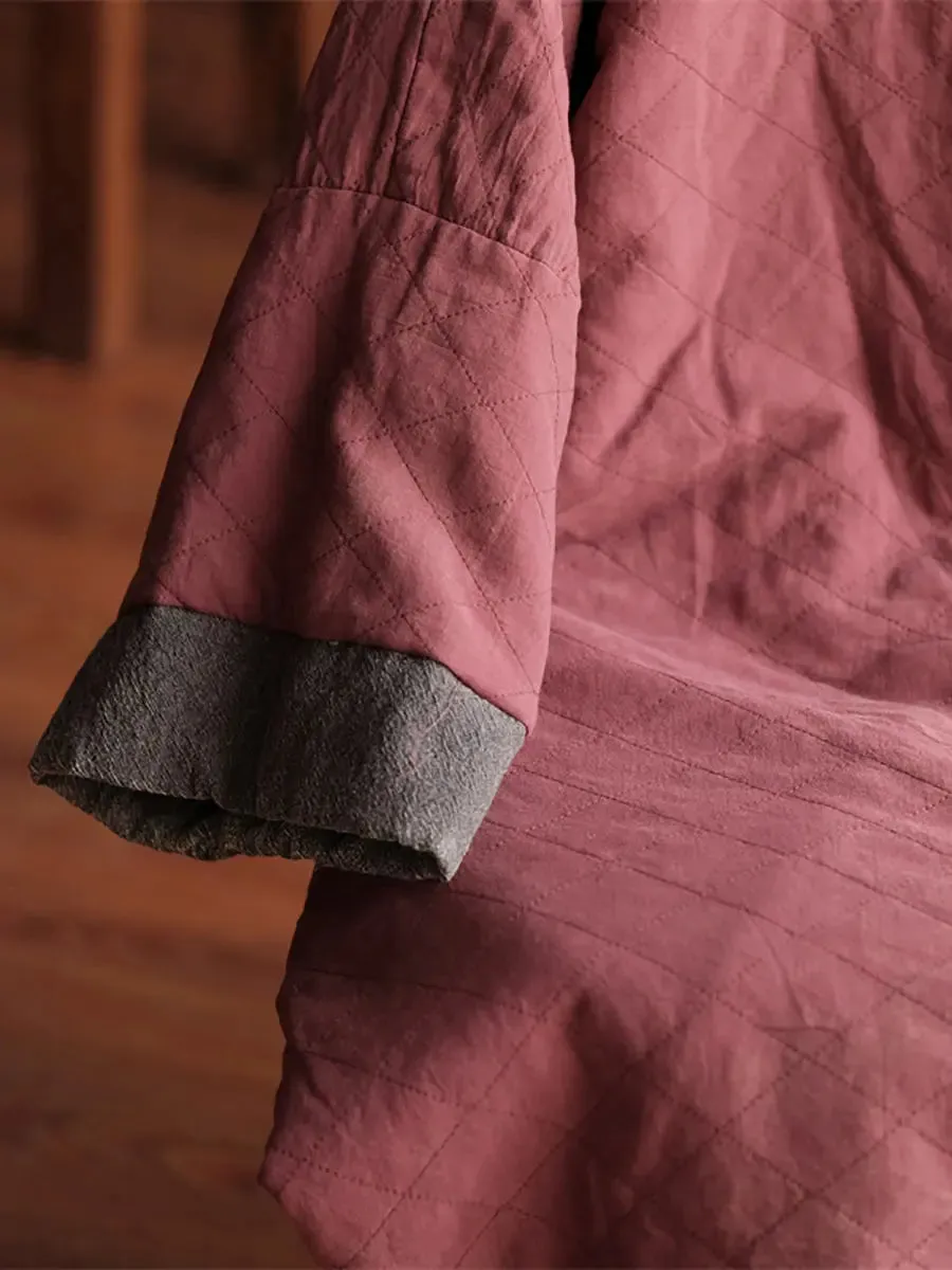 Women Spliced Loosse Linen Coat