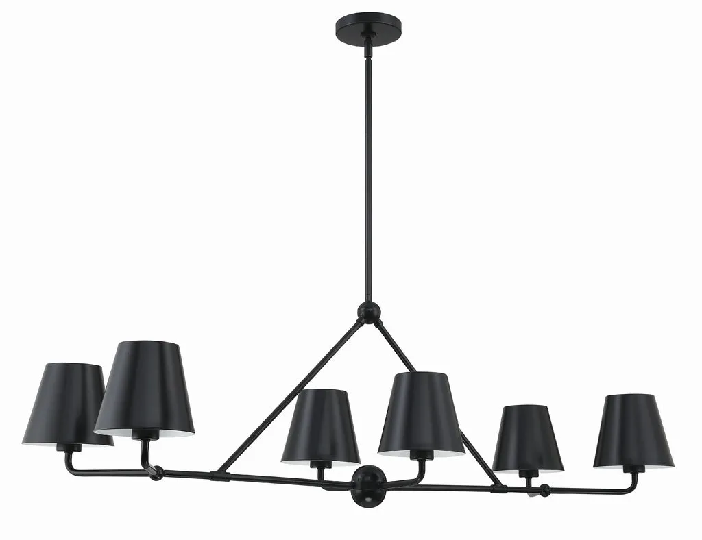 Xavier 6 Light Matte Black Chandelier
