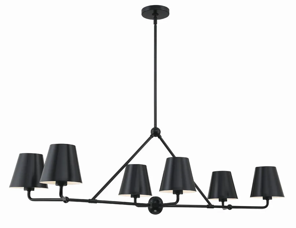 Xavier 6 Light Matte Black Chandelier