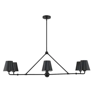 Xavier 6 Light Matte Black Chandelier